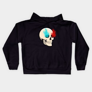 3D Flaming Skull Kids Hoodie